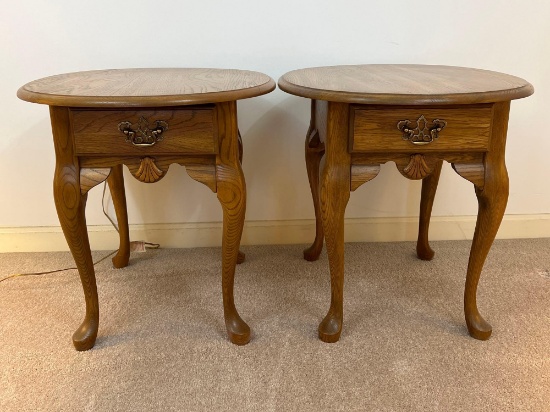 Peters- Revington Solid Oak Single Drawer End Tables