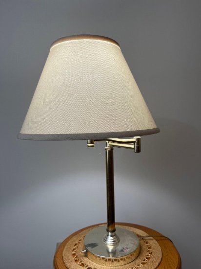 Swing Arm Table Lamp with White Shade