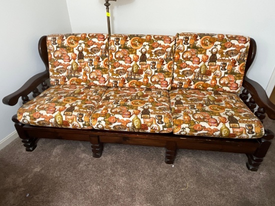 Pine Framed 3-Cushion Sofa