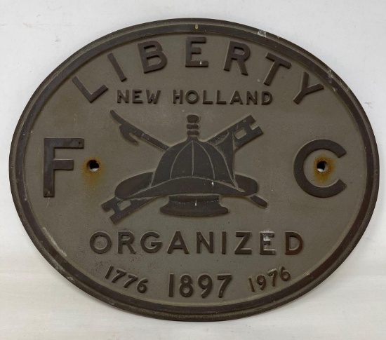 Vintage Cast Metal Liberty Fire Co. Marker Plaque/Plate