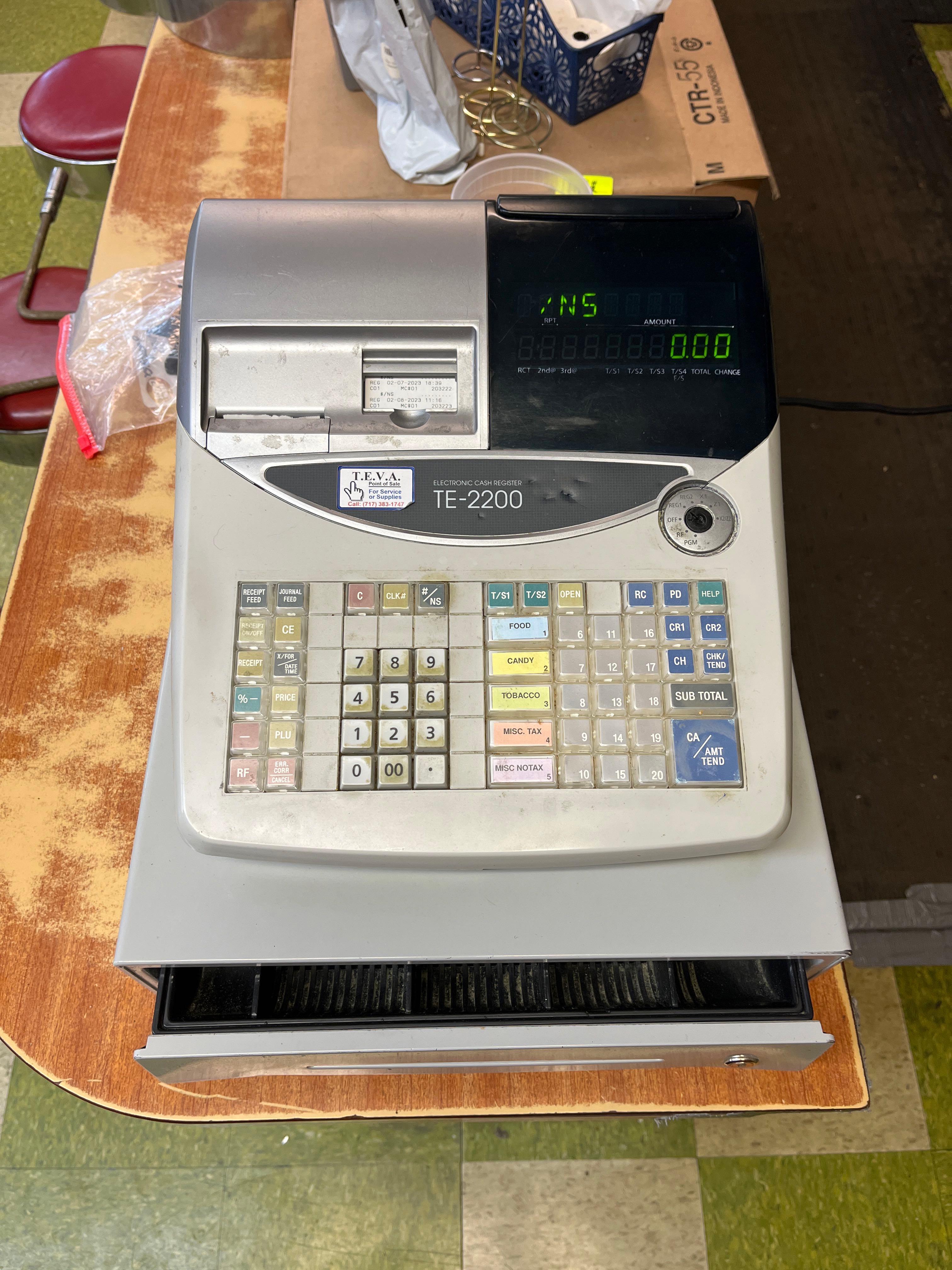Casio te 2200 cash register hotsell