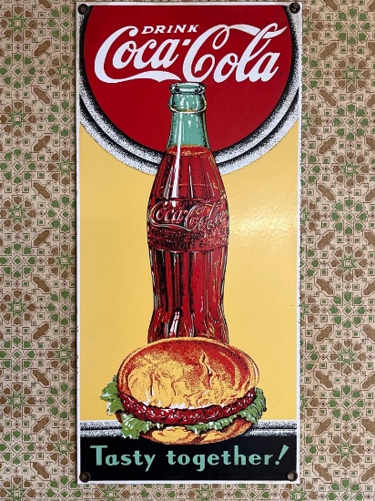 Metal Sign "Drink Coca-Cola...Tasty Together"