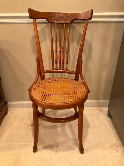 Spindle Back Side Chair with Cane Seat