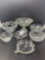 Clear Glass Grouping- Pedestal Bowl, Footed Bowl, Other Bowls, Floral Dish