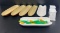 4 & 2 Corn Dishes, Green & Yellow Corn Holders, 2 Corn Butterers
