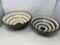 2 Black & White Striped Contemporary Bowls