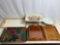 4 Serving Trays, Bed Tray and Enamelware Bowl