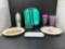 Water Bottle, Plastic Cups, Thermal Bag, Longaberger Green Lidded Sugar, 2 Plates, Butter Dish