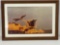 Framed Photo- Optical Illusion of Plane On New Holland Combine