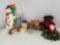 Christmas Decorations- Snowman Thermometer, Stuffed Bear & Deer, Mug, Candle/Ring, Massager , More
