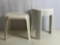 2 White Plastic Patio Side Tables
