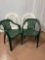 2 Pairs of Plastic Patio Chairs- Green & White