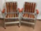 Pair of Vintage Folding Wood Slat Patio Chairs