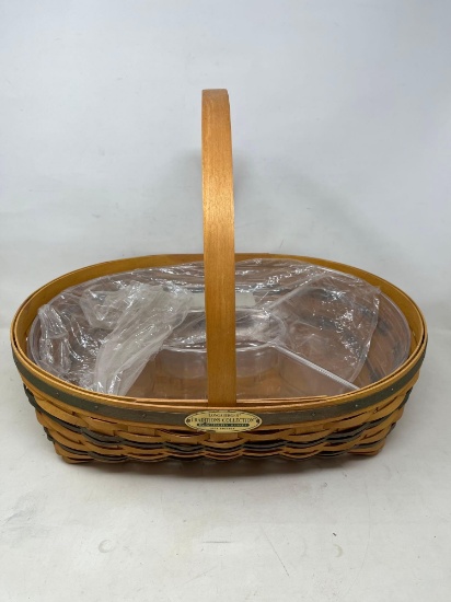 1998 Longaberger Traditions Collection Hospitality Basket with 2 Plastic Protectors