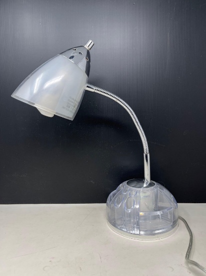 Desk Lamp with Organizing Compartment in Base