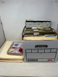 Banker's Box with Hanging File Folders, Manila Folders and Greeting Cards