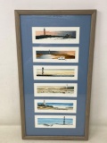 Framed Collage of Watercolor Lighthouse Prints