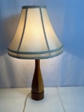 Wood Base Table Lamp with Shade