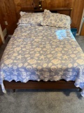 Double Bed with Storage Headboard, Mattress, Bedding