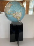 World Globe Mounted on Black Acrylic Stand