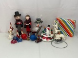 Christmas Figures- Deer, Snowman, 2 Carolers, Angel, Candles