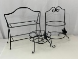 Wrought Iron Stands- 2 Pie Stand, 2 Level Stand (No Shelves) and Umbrella Stand