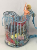 Plastic Tote Bag with Fashion Doll, Clothing, Some Furniture & Accessories