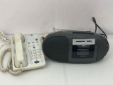 RCA Portable Radio Cassette Player and G.E. Telephone