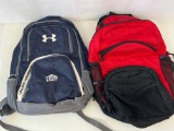 Two Backpacks- Blue/Gray Under Armor 