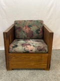 This End Up Pine Framed Floral Upholstered Chair
