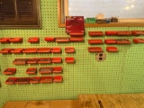 Grouping of Pegboard Bins and Hardware
