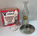 Eagle American Antique Oil Lamp with Hanger, and Reflector