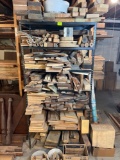 Lumber Lot- Wood on Shelf and Metal Shelving Unit
