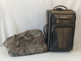 2 Luggage Pieces- Jordache Floral Bag and Eddie Bauer Rolling Suitcase