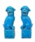 Pair of Blue Foo Dogs on Bases Figurines