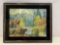 Framed Textured Print- Autumn Landscape with Bear and Cubs by Creek