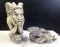Stone Carvings- Gargoyle and Asian Dragon