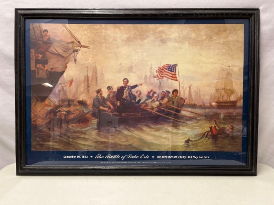 Framed Print of Oil Painting "The Battle of Lake Erie"