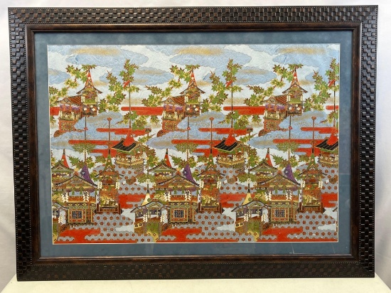 Framed Depiction of Religious Processions in Kyoto, Japan