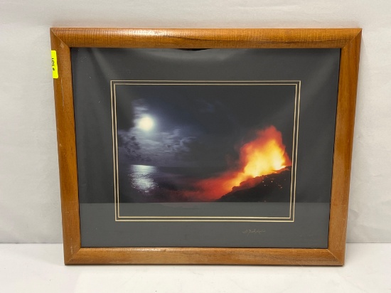 Framed Photographic Print of Fire, Signed G. Brad Lewis