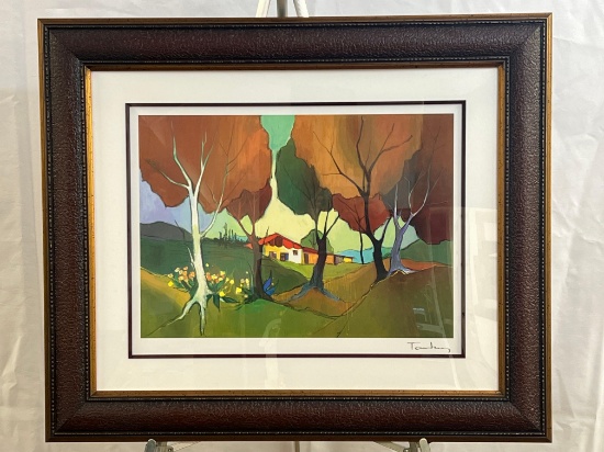 Framed Serigraph "Jamestown Cottage" by Itschak Tarkay