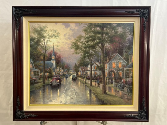 Print on Canvas of Original Thomas Kinkade Painting "Hometown Morning"