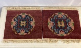 2 Fringed Arabian Carpets with Center Medallions