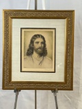 Framed Lithograph Portrait of Jesus Christ by Charles Sindelar