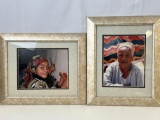 Pair of Matching Frames with Photographs of Tibetan Girl and Older Gentleman