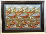 Framed Depiction of Religious Processions in Kyoto, Japan