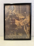 Framed Photo Poster, 1970's era Biker