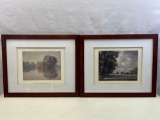 2 Framed Colored Lithographs