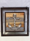 Mixed Media Wall Hanging of Anchor Floating in Frame