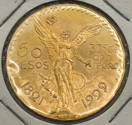 Mexican 50 Peso Gold Coin, 1929
